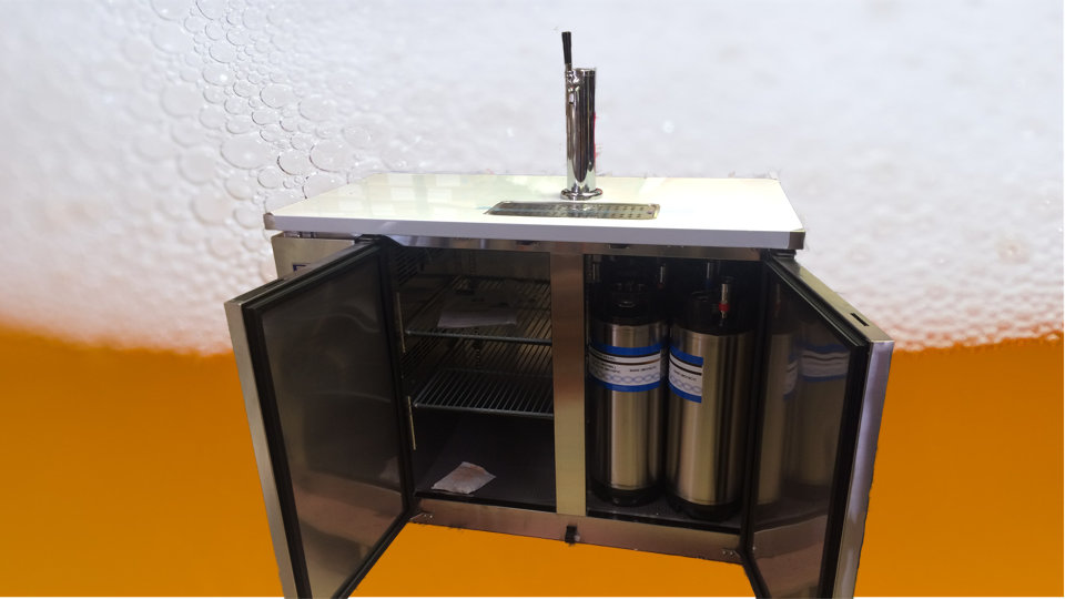 twin door keg cabinet