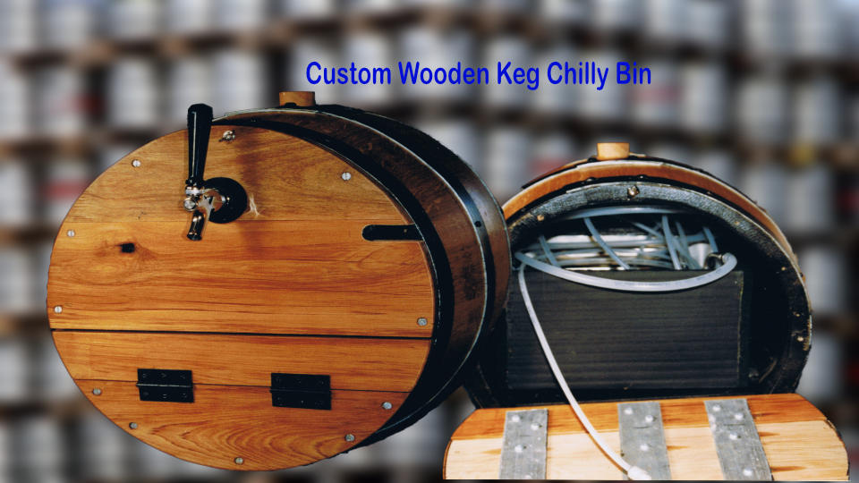 custom wooden keg dispenser